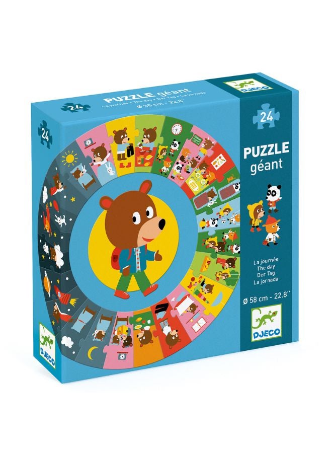 DJECO The Day Giant Circle Puzzle - 24Pcs - Image 2