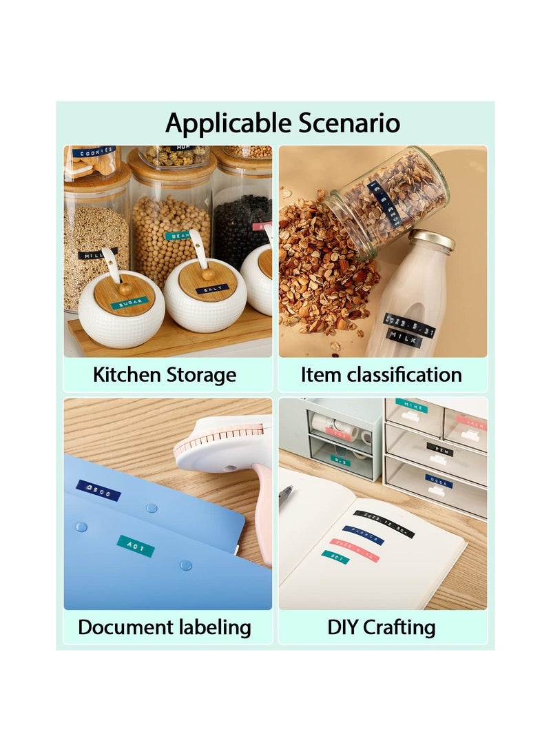 Retro Label Maker Bundle - Portable Embossing Tool with Tape Rolls for DIY Projects, Organization, and Storage in Green Color - Image 2