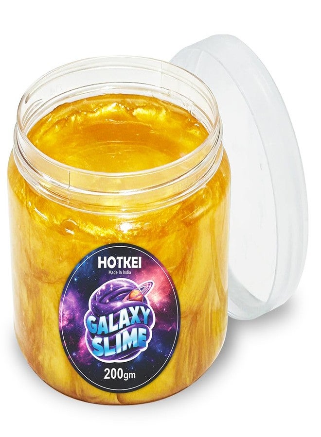 HOTKEI (200 gm) Golden Galaxy Slime for Kids DIY Fruit Scented Metallic Magic Toy Slimy Slime Gel Jelly Putty Art Toys Birthday Gift Box for Boys Girls 3 to 10 Years - Image 1