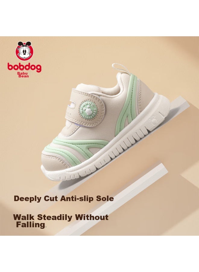 Babu Bean Babbudou Children's Walking Shoes, Baby Non-slip Breathable Caterpillar Boys' Shoes, Milk Tea Color, Size 20 - Image 5