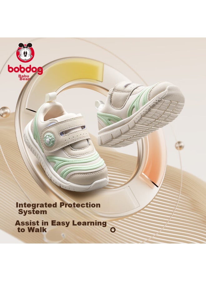 Babu Bean Babbudou Children's Walking Shoes, Baby Non-slip Breathable Caterpillar Boys' Shoes, Milk Tea Color, Size 20 - Image 2