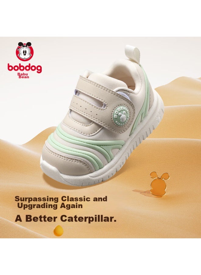 Babu Bean Babbudou Children's Walking Shoes, Baby Non-slip Breathable Caterpillar Boys' Shoes, Milk Tea Color, Size 20 - Image 4