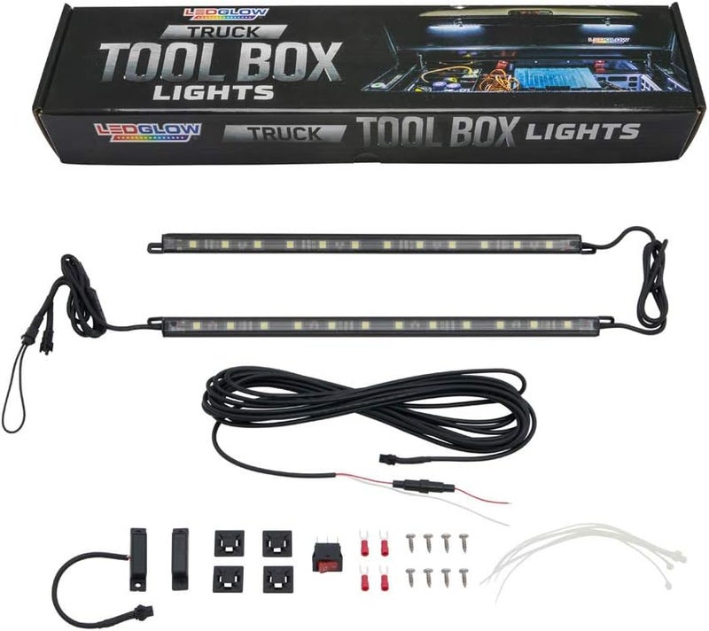 LEDGlow 2pc Truck Tool Box LED Lights with Magnetic and Toggle Switch - Image 1