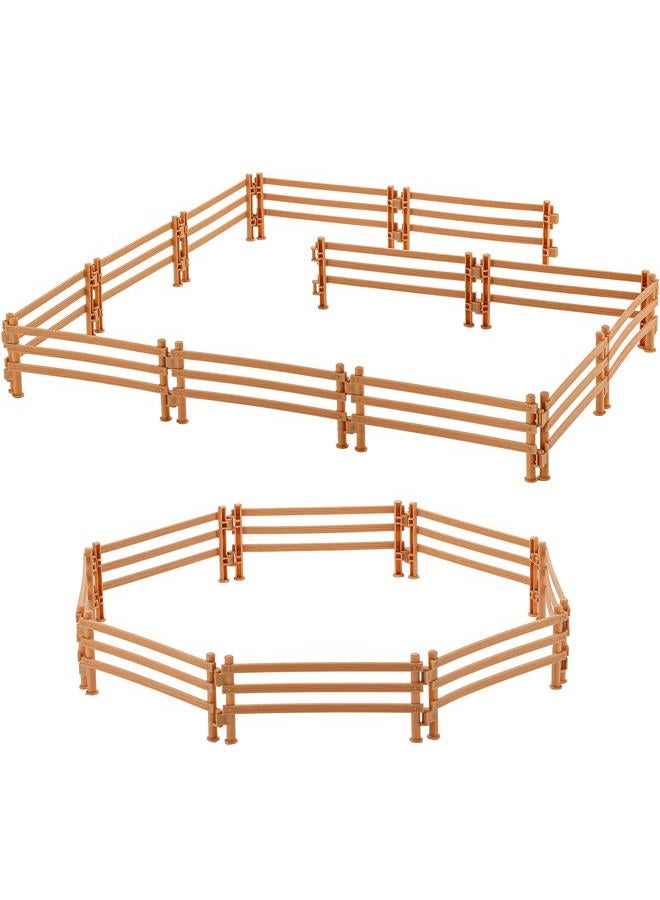 Sumind 40 Pieces Horse Corral Fencing Accessories Playset Plastic Farm Fence Toy for Barn Paddock Horse Stable Farm Animal Fence Panel Paddock Toy Educational Present Cake Toppers - Image 1