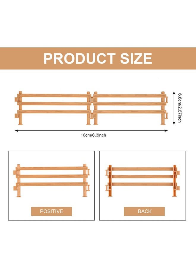 Sumind 40 Pieces Horse Corral Fencing Accessories Playset Plastic Farm Fence Toy for Barn Paddock Horse Stable Farm Animal Fence Panel Paddock Toy Educational Present Cake Toppers - Image 2
