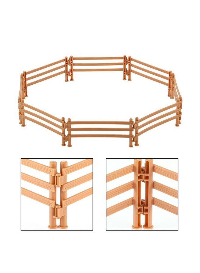 Sumind 40 Pieces Horse Corral Fencing Accessories Playset Plastic Farm Fence Toy for Barn Paddock Horse Stable Farm Animal Fence Panel Paddock Toy Educational Present Cake Toppers - Image 3