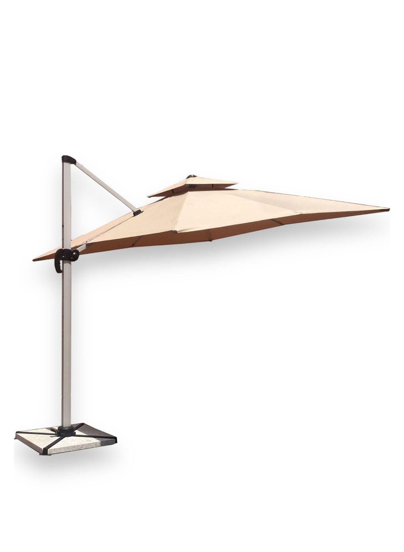 Wooden Twist Wooden Twist Sunshade Aluminium Garden Umbrella with Rotating Handle Stylish Outdoor Patio Decor and UV-Resistant Canopy  - Image 2