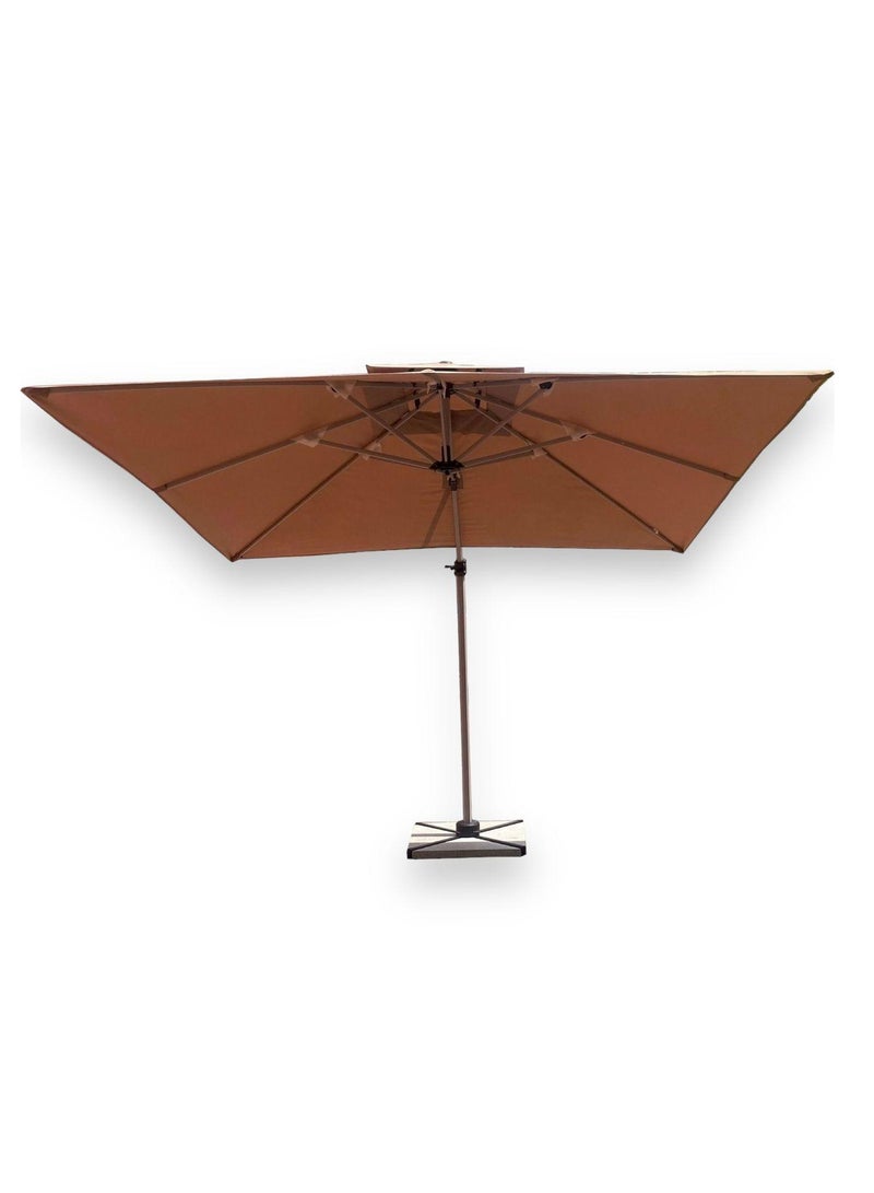 Wooden Twist Wooden Twist Sunshade Aluminium Garden Umbrella with Rotating Handle Stylish Outdoor Patio Decor and UV-Resistant Canopy  - Image 3
