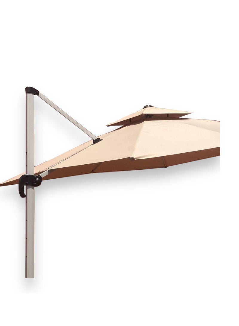 Wooden Twist Wooden Twist Sunshade Aluminium Garden Umbrella with Rotating Handle Stylish Outdoor Patio Decor and UV-Resistant Canopy  - Image 4