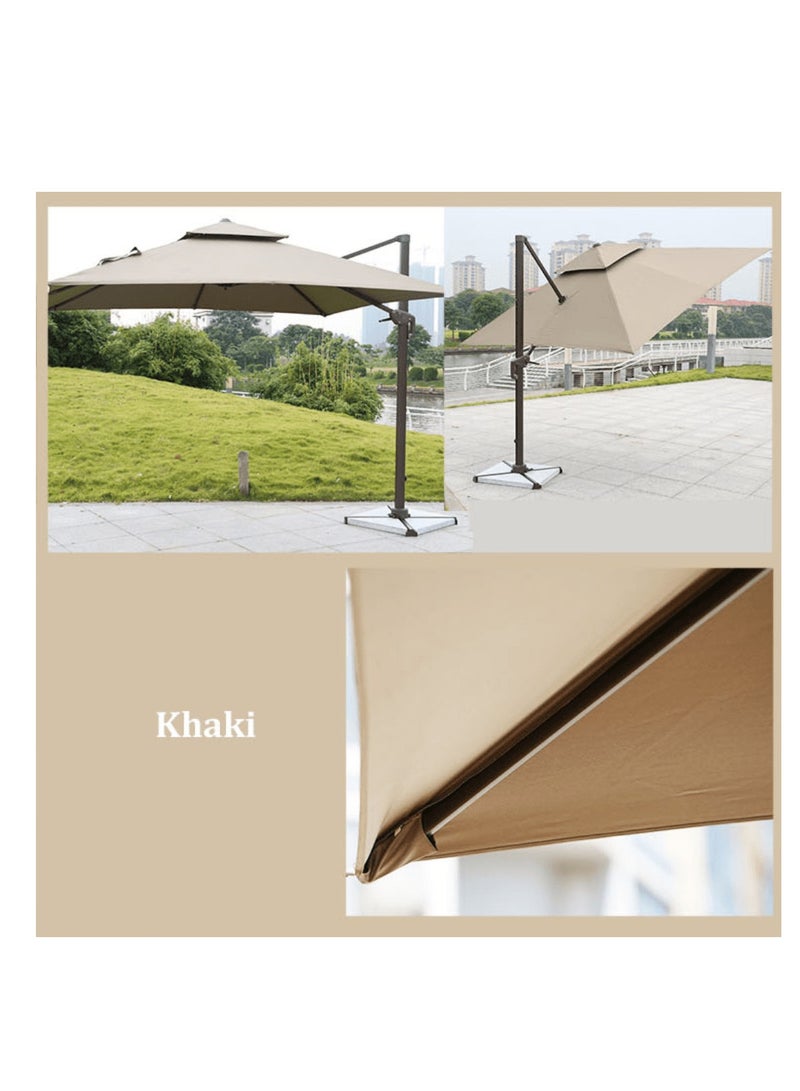Wooden Twist Wooden Twist Sunshade Aluminium Garden Umbrella with Rotating Handle Stylish Outdoor Patio Decor and UV-Resistant Canopy  - Image 5