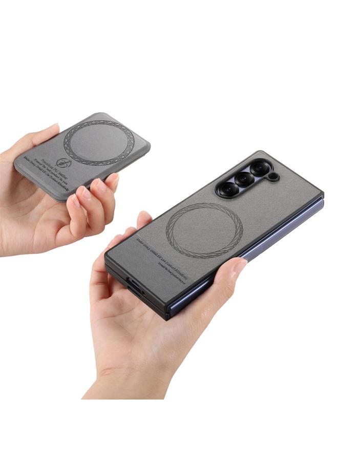 اس-توب جراب لهاتف Samsung Galaxy Z Fold3 5G مصنوع من الجلد الصناعي المائل مع حقيبة بطاقات وغطاء خلفي مغناطيسي للهاتف - Image 4