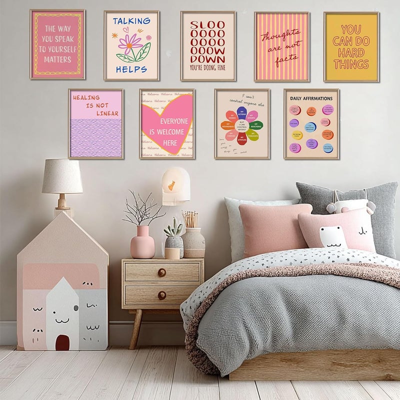 LOARTVE 9Pcs Mental Health Wall Art Prints Motivational Psychology Wall Decor Pictures Inspirational Quotes Colorful Therapy Office Posters for Office Bedroom Home Decoration 8x10in unframed - Image 3