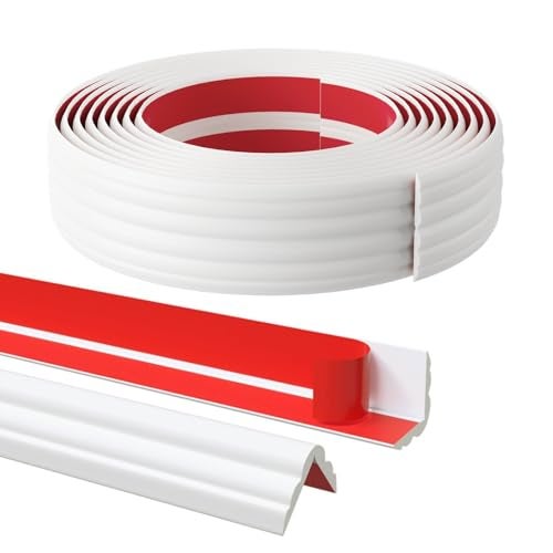 Pluden 20FT Flexible Wall Corner Protector Moulding Trim, Peel and Stick Inside & Outside Wall Corner Guards Edge Protector,Self Adhesive Molding Trim Strip for Edge Ceiling - Image 1