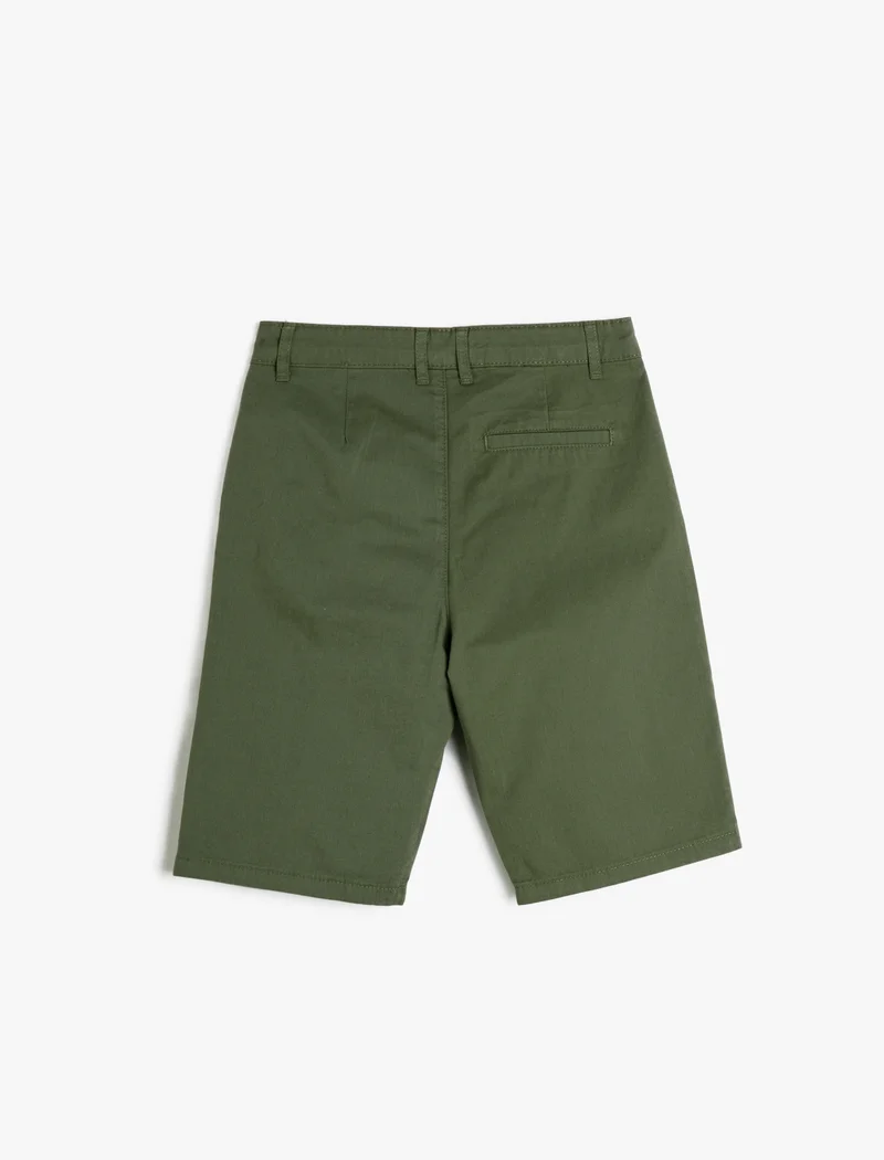 KOTON Koton | Solid Button Closure Chino Shorts |
