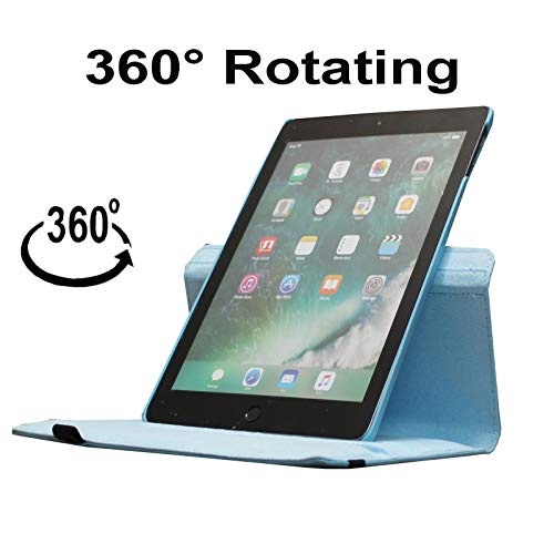 JYtrend Smart Case for iPad 5th (9.7") / 6th Generation (9.7") with Pencil Holder, Rotating Stand Magnetic Auto Wake Up/Sleep Cover for 2017/2018 iPad 9.7 Model A1893 A1954 A1822 A1823 (Blue) - Image 4