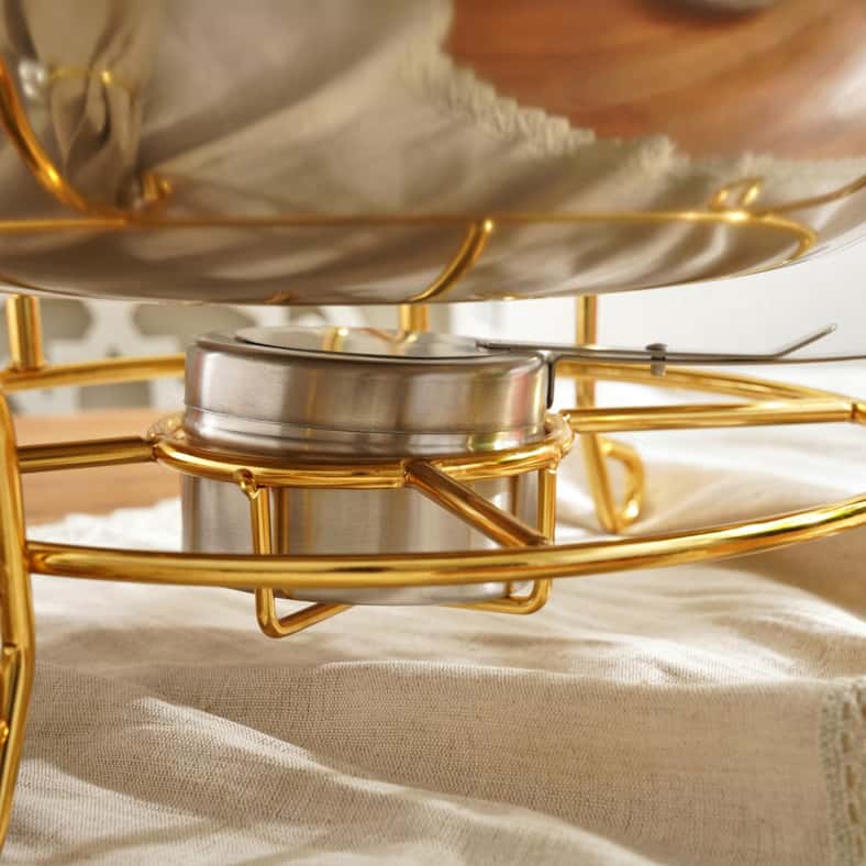 Pan Home طبق شافينغ جالاكسي مع غطاء 8 لتر - كروم وذهب - Image 3