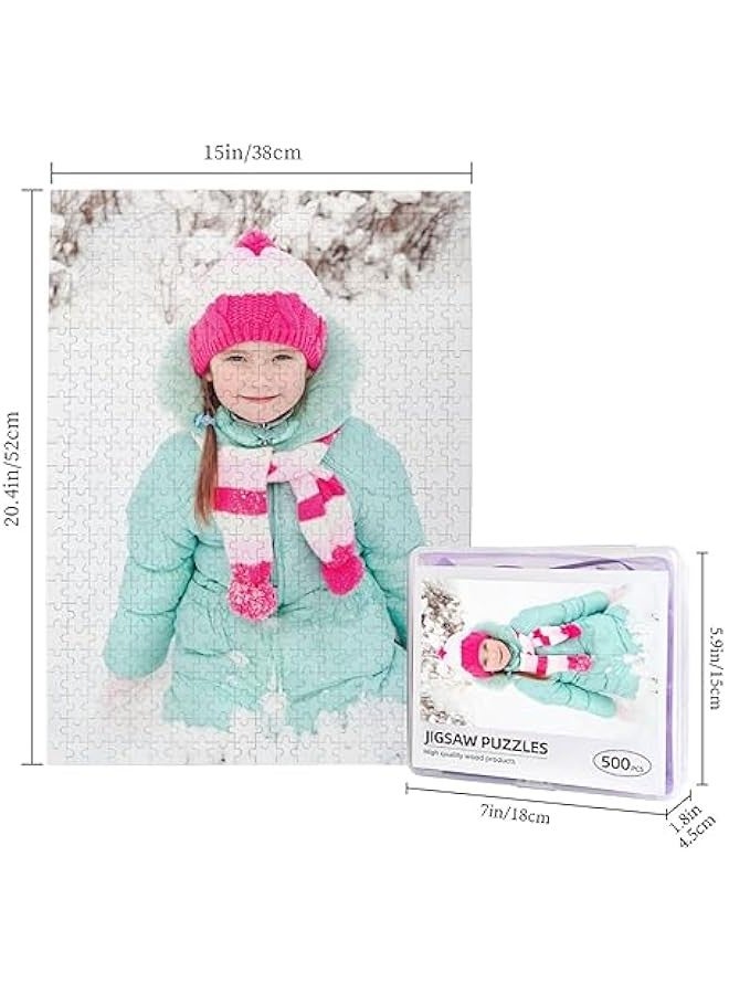 Puzzles from Photos Personalized Puzzle 300/500/1000 Pieces,ized Wooden Jigsaw Puzzle Gifts for Adult and Kids Family, Wedding,Friend 500PCS/Vertical(15x20.4) - Image 3