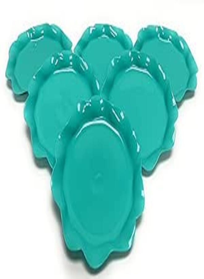 Mintra Home Reusable Bowls and Plates 6pk - Lotus Collection (Teal, Plate 6pk - (7.5inW))