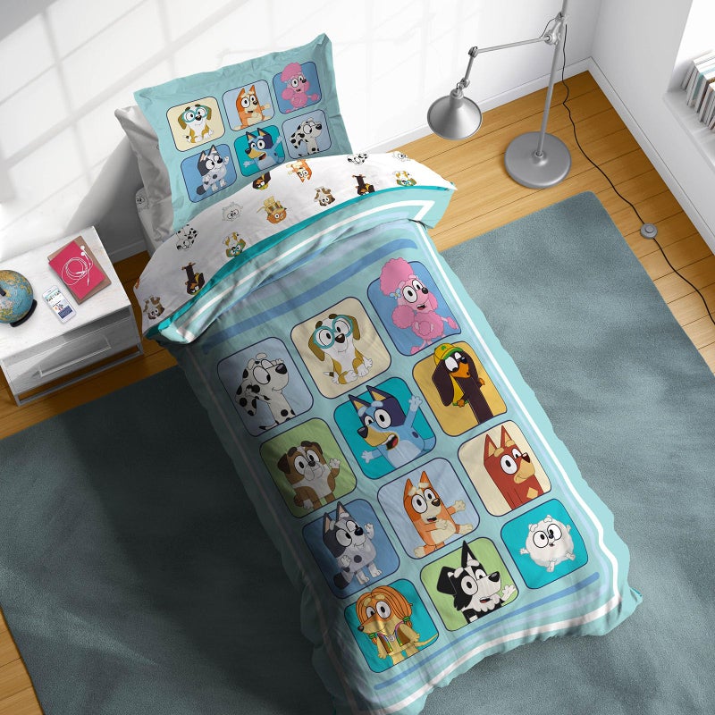 Sunny Side Up Bluey & Friends Twin Comforter Set - 5 Piece Kids Bedding Includes Comforter, Sheets & Pillow Cover - Super Soft Microfiber Bed Set - Image 1