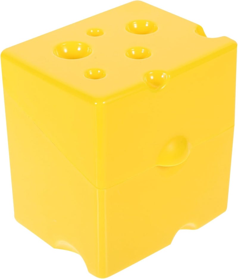 DOITOOL Sliced Cheese Storage Container Cute Butter Block Cheese Slice Storage Box with Flip Lid Plastic Cheese Keeper Cheese Slice Holder Sliced Cheese Saver Refrigerator, Yellow - Image 1