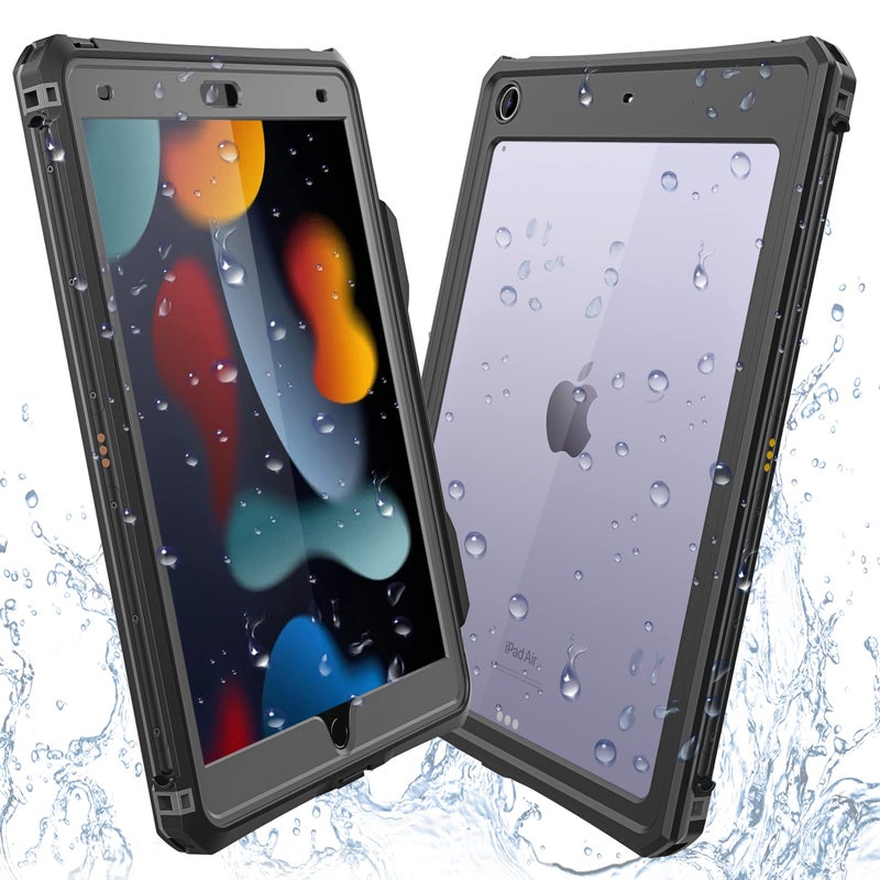 Guirble for iPad 10.2" - iPad 9th 8th 7th Generation Waterproof Case,Full-Body Heavy Duty Protective Built-in Screen Protector with Strap Stand Pencil Holde for iPad 9th Generation Case - Image 1