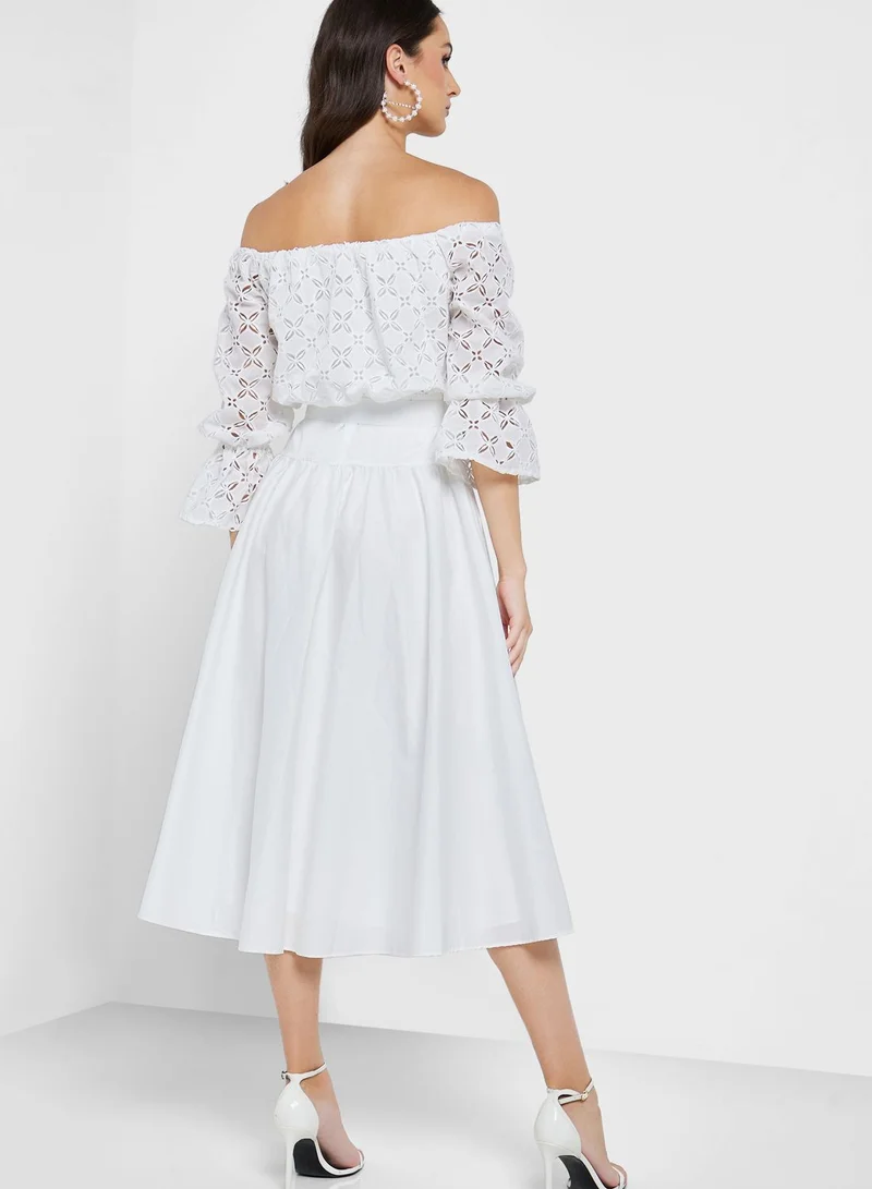 Femi9 Bardot Tie Detail Dress