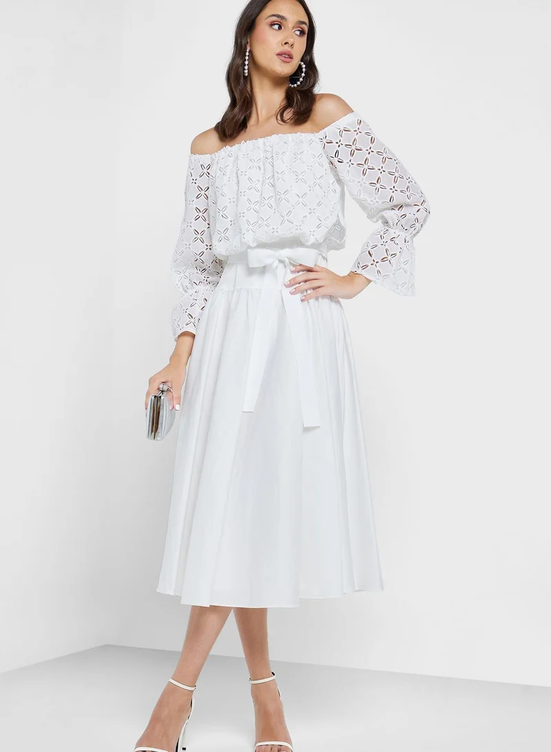 Femi9 Bardot Tie Detail Dress