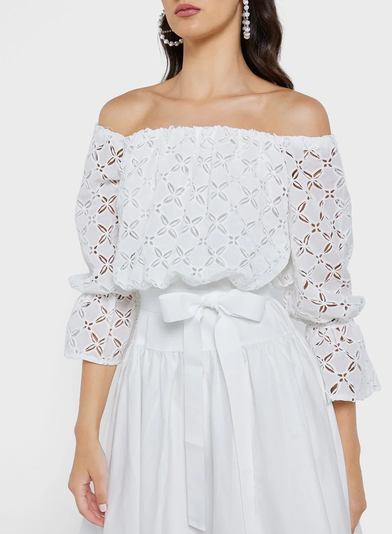 Femi9 Bardot Tie Detail Dress