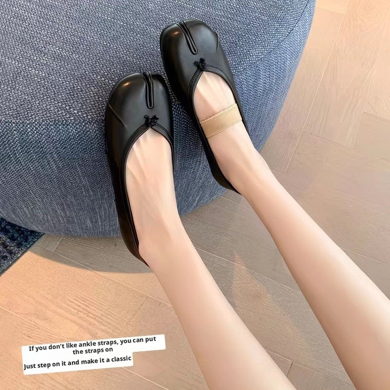 شباشب نسائية مسطحة بمقدمة مغلقة ومقسمة - Image 4
