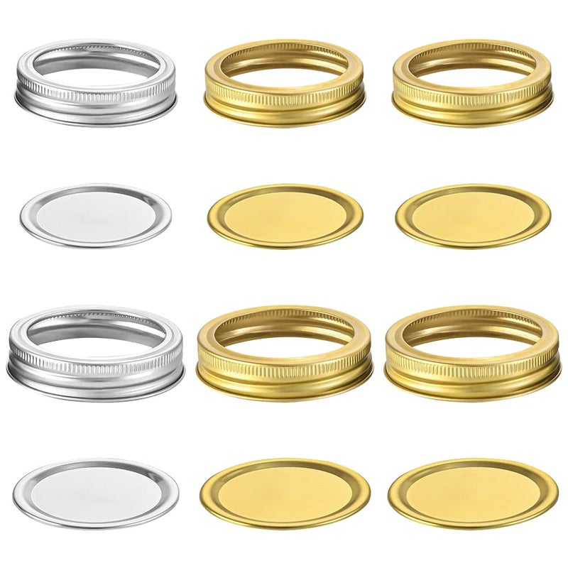 TRKETK 12 Pieces Split Type 70mm and 86mm Jar Lids Regular Mouth Iron Jar Lids Kitchen Accessory Airtight Lid for Jars and Jam - Image 1