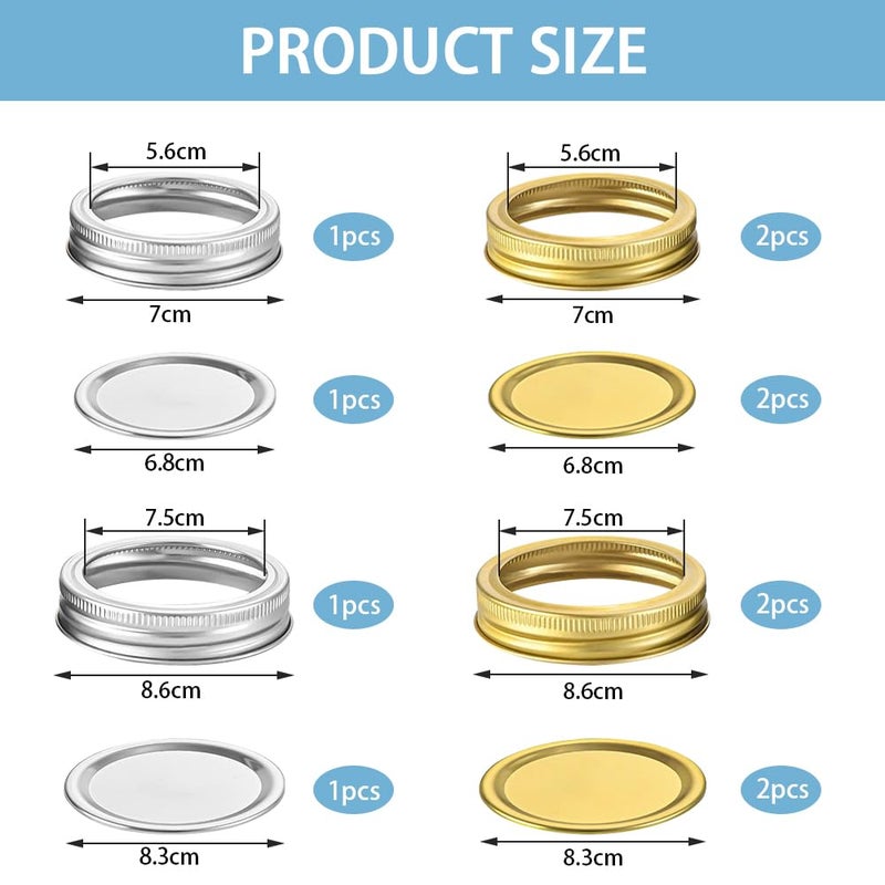 TRKETK 12 Pieces Split Type 70mm and 86mm Jar Lids Regular Mouth Iron Jar Lids Kitchen Accessory Airtight Lid for Jars and Jam - Image 2