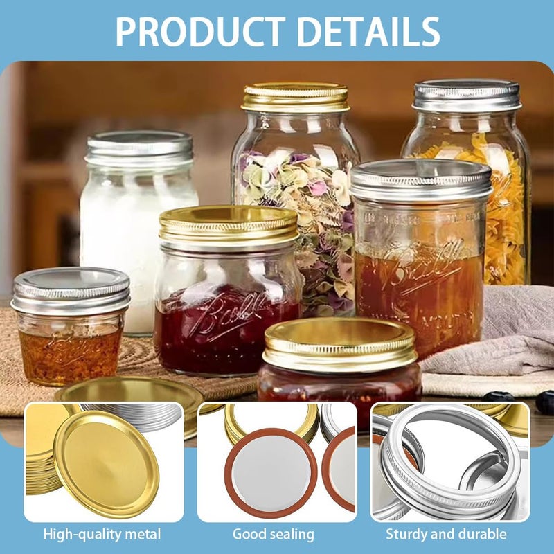 TRKETK 12 Pieces Split Type 70mm and 86mm Jar Lids Regular Mouth Iron Jar Lids Kitchen Accessory Airtight Lid for Jars and Jam - Image 4
