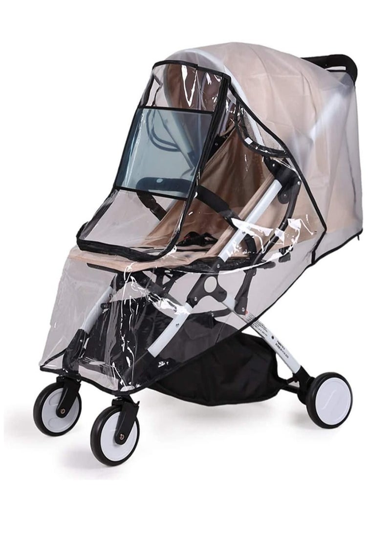 ECVV Universal Baby Stroller Rain Cover Waterproof Transparent Stroller Cover Baby Travel Weather Shield Protect from Rain Wind Snow Dust Insects - Image 1