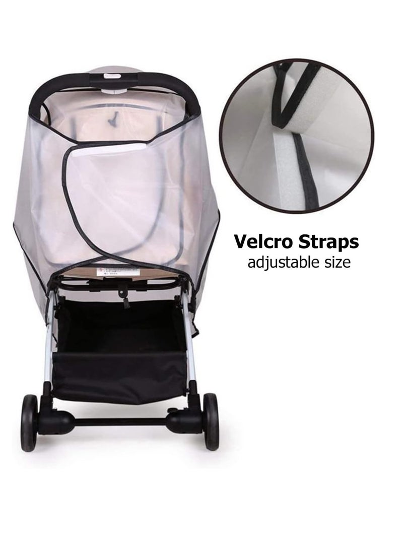 ECVV Universal Baby Stroller Rain Cover Waterproof Transparent Stroller Cover Baby Travel Weather Shield Protect from Rain Wind Snow Dust Insects - Image 2