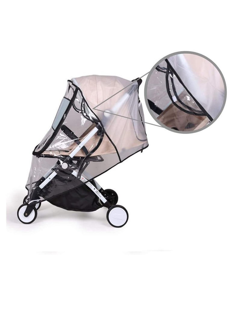 ECVV Universal Baby Stroller Rain Cover Waterproof Transparent Stroller Cover Baby Travel Weather Shield Protect from Rain Wind Snow Dust Insects - Image 3