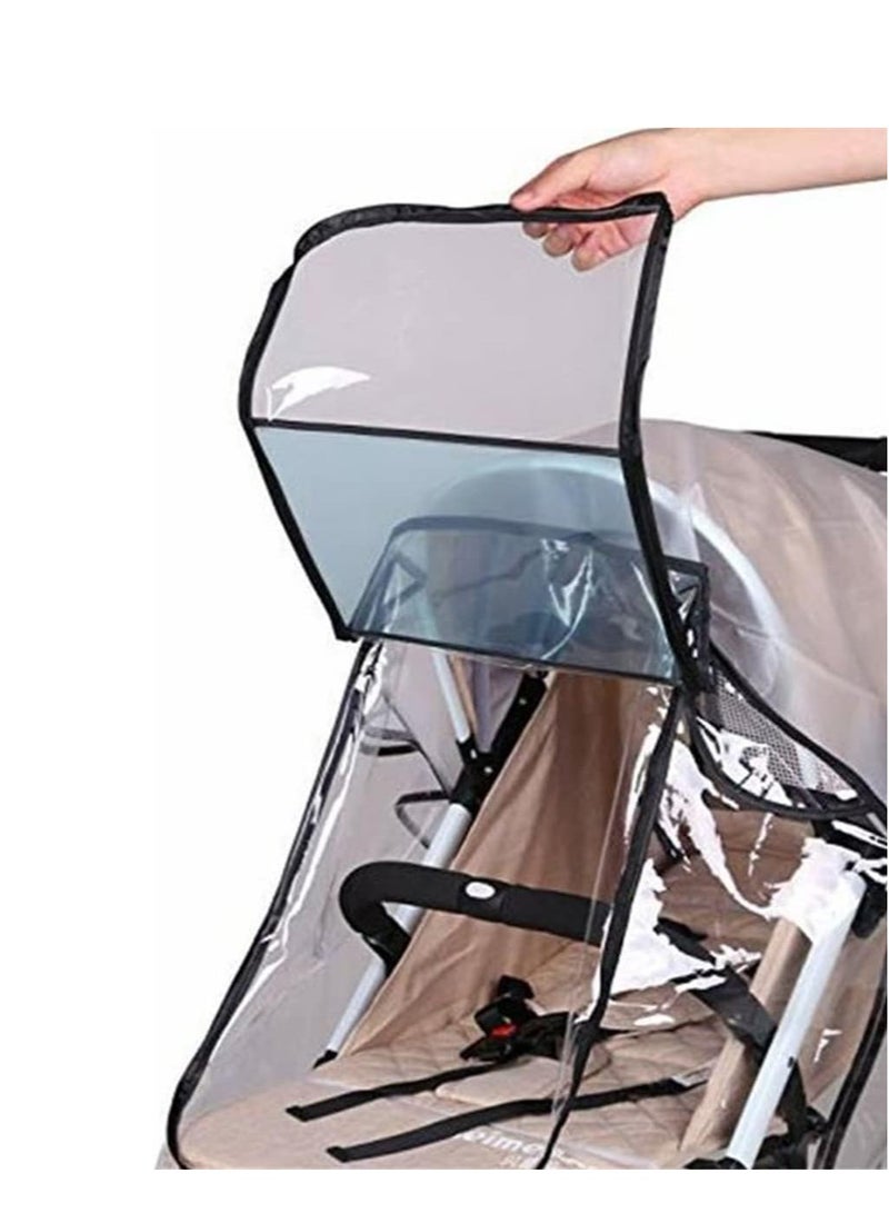 ECVV Universal Baby Stroller Rain Cover Waterproof Transparent Stroller Cover Baby Travel Weather Shield Protect from Rain Wind Snow Dust Insects - Image 5