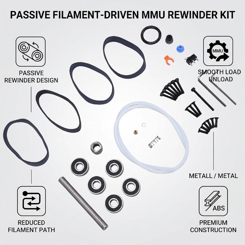 FTVOGUE Passive Filament Driven Rewinder Multi Material Unit Kit Replacement for Filamentalist Classic 80mm Passive Kit with Metal ABS Construction for 3D Printer - Image 4