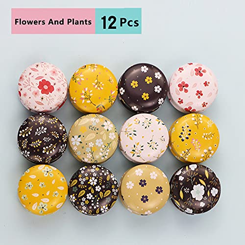 Rarapop 12 Pack Reusable Mini Round Tinplate Candle Tin Jars with Lids, 20ml Small Flower Travel Tin Cans Refillable Empty Container Bottle for Lip Balm, Salve, Eye Shadow, Powder - Image 3