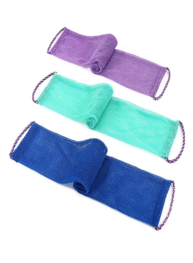 QCWN 3 PCS African Exfoliating Net,African Net Sponge,Exfoliating Body Scrubber Back Scrubber for Shower,Exfoliating Washcloth African Net Bath Sponge Exfoliating Net for Men Women Daily Shower Bathing - Image 1