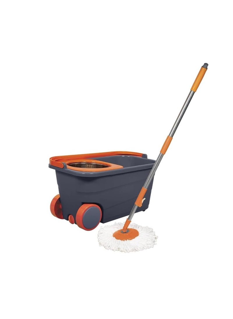 Chakaa chak Chakaachak Shine Spin Bucket Mop with Stainless steel Wringer plus 1 Free Refill (Multicolor)  - Image 3
