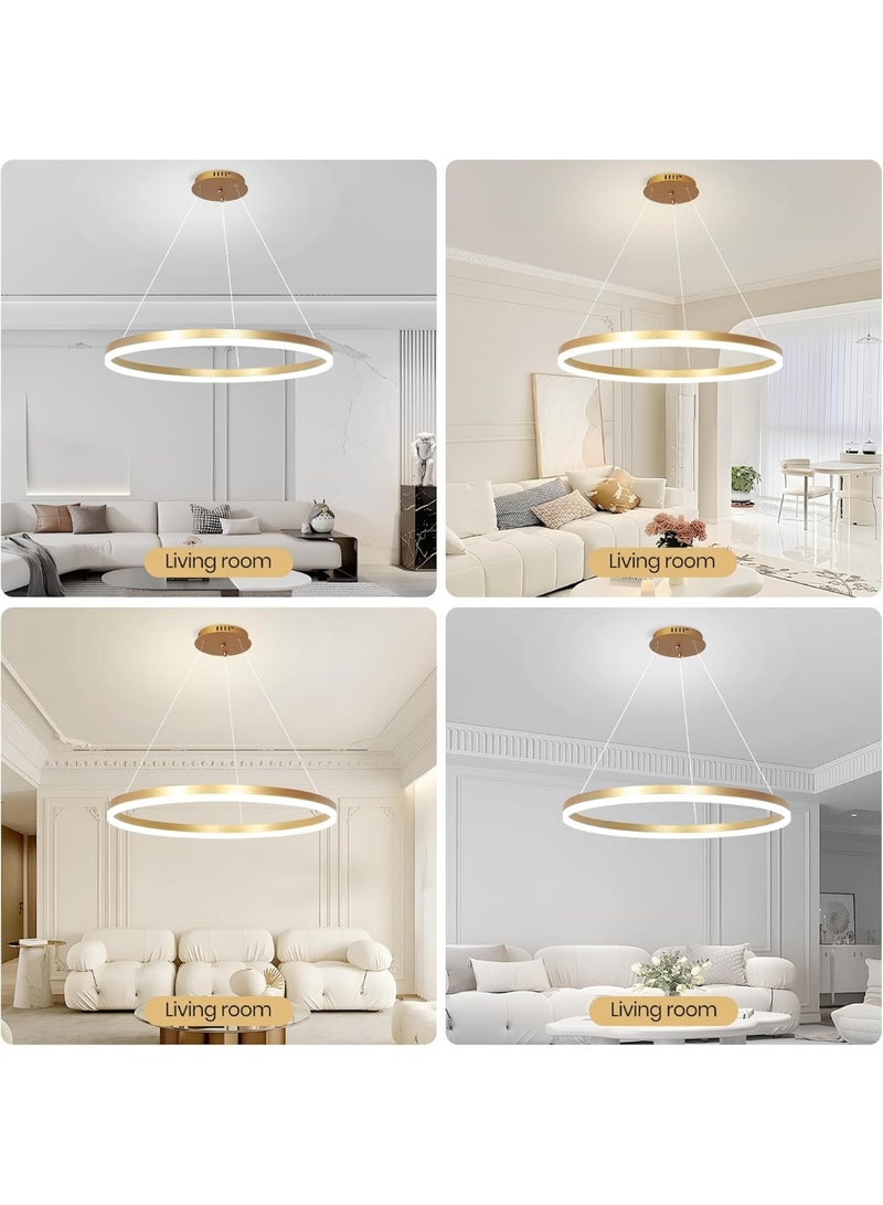 Modern LED Ring Chandelier | Stylish Hanging Ceiling Light for Bedroom & Living Room | Decorative LED Pendant Lamp | Energy Efficient Home Lighting Fixture - Image 2