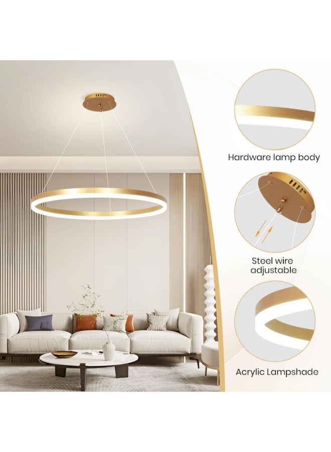 Modern LED Ring Chandelier | Stylish Hanging Ceiling Light for Bedroom & Living Room | Decorative LED Pendant Lamp | Energy Efficient Home Lighting Fixture - Image 4