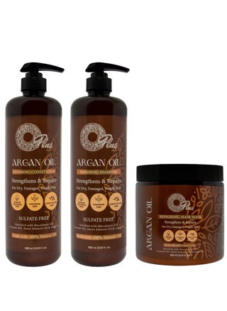 Argan Hair Treatment Set, Shampoo 1000 ml, Conditioner 1000 ml, and Bath Oil 500 ml for protein and keratin. - pzsku/Z2A8C1DF5D7A0A6B943FEZ/45/_/1720437489/a402989a-178f-436f-97a9-f5b73f581cb0