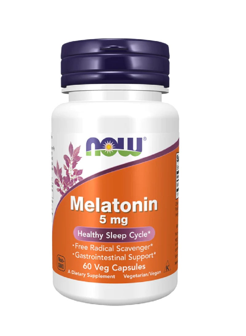 now Melatonin 5mg 60 Veg Capsules