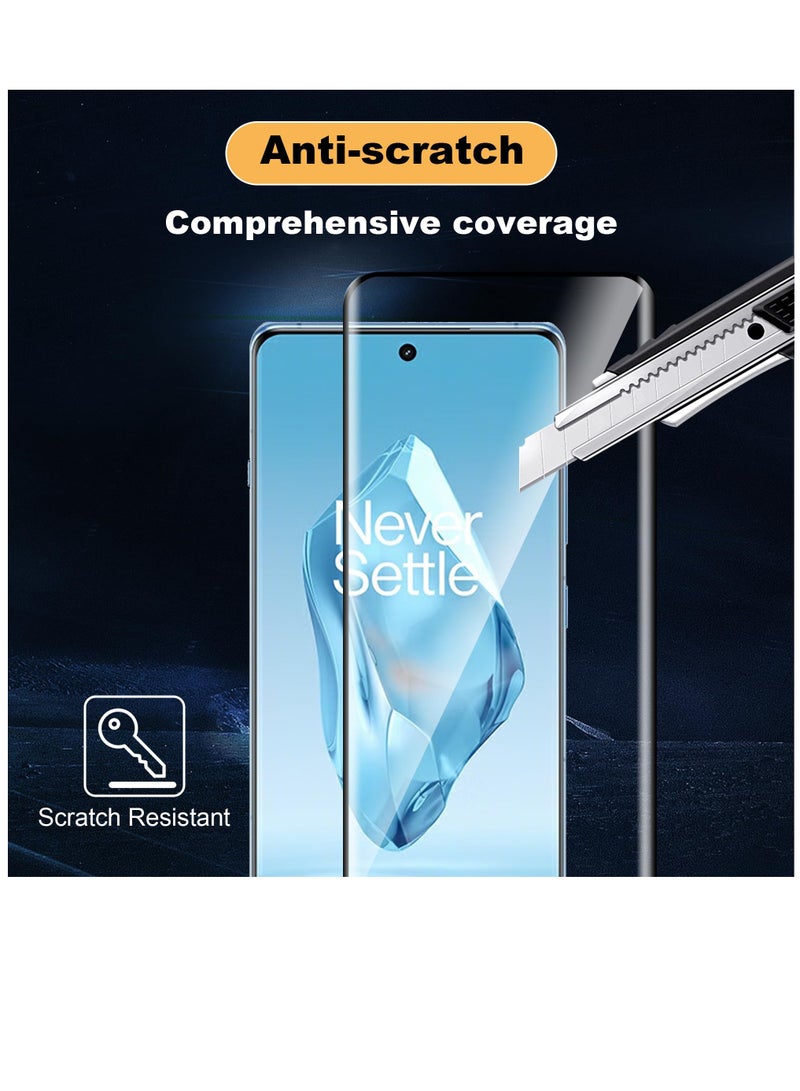 Excefore For OnePlus 12R Screen Protector with Camera Lens Protector, 9H Hardness Anti-Scratch 3D Tempered Glass flim, Case Friendly, Anti-Scratch 2+2 PACK - Image 2