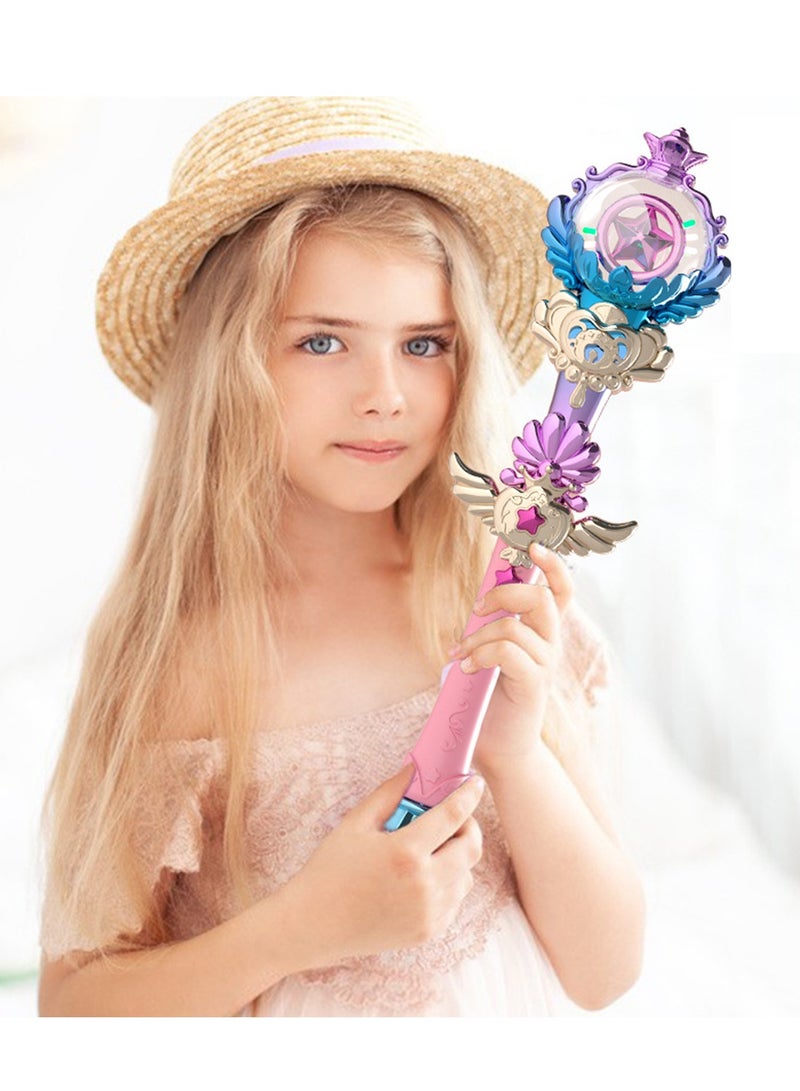 Excefore Princess Toys Light Up Magic Wand for Girls, Fairy Wand and Necklace with Spinning LED Light and Sound, Girl Birthday Party Favors, Gifts for Kids  - Image 2