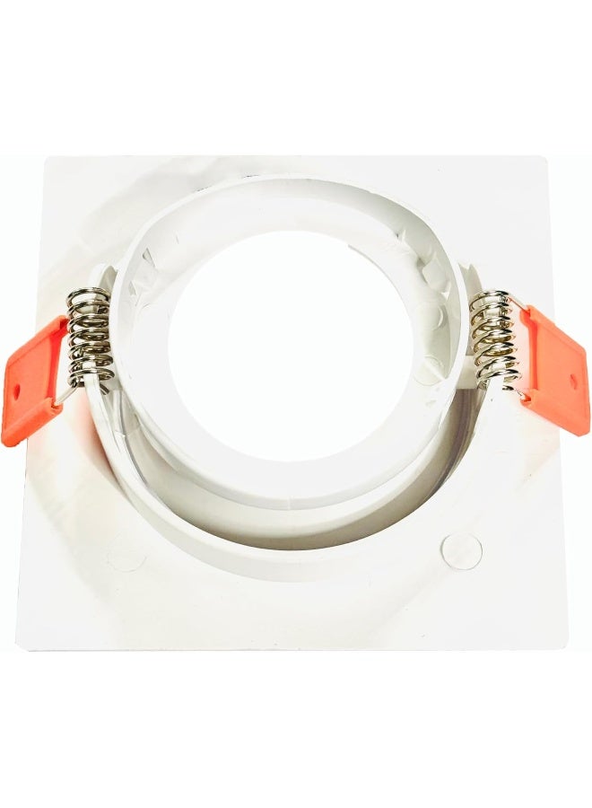 melfi Melfi Square Ceiling Spot Adjustable Fixture With Sleek Square Frame For Modern Interiors - Efficient, Easy Installation, Ideal For Living Room, Kitchen, And Office (White Frame With Mr16 Holder)  - Image 3