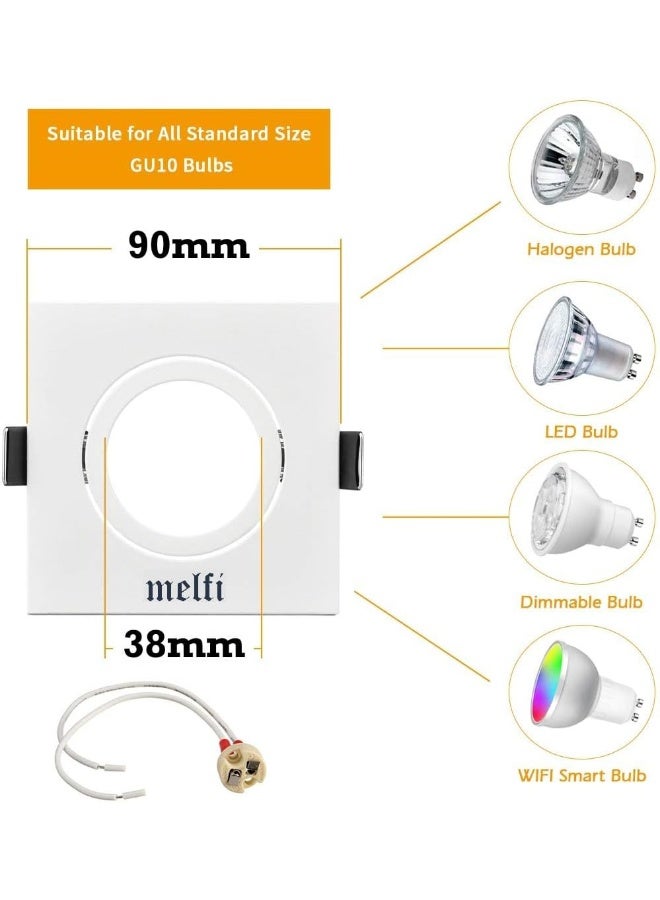 melfi Melfi Square Ceiling Spot Adjustable Fixture With Sleek Square Frame For Modern Interiors - Efficient, Easy Installation, Ideal For Living Room, Kitchen, And Office (White Frame With Mr16 Holder)  - Image 5