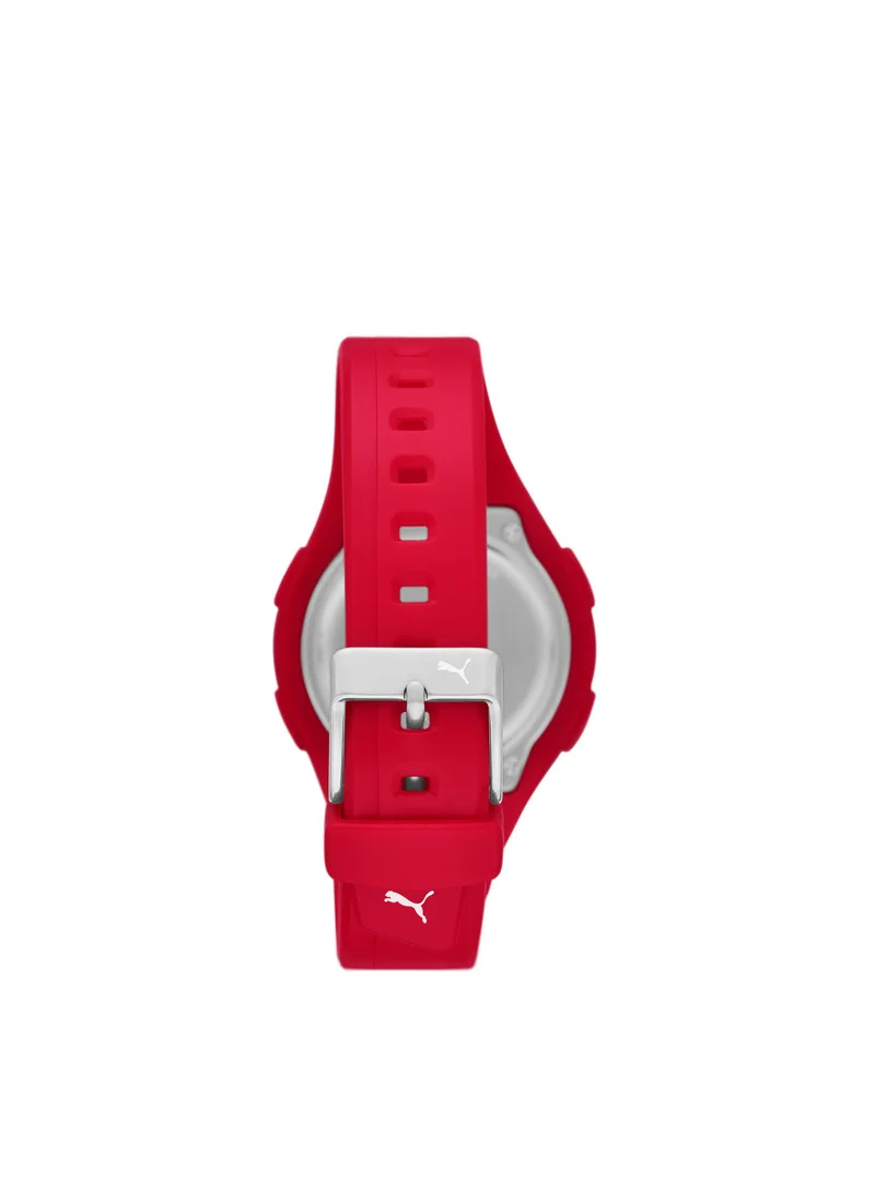 بوما Unisex Digital Watch With Red Polyurethane Strap - 3 ATM - PU P6023