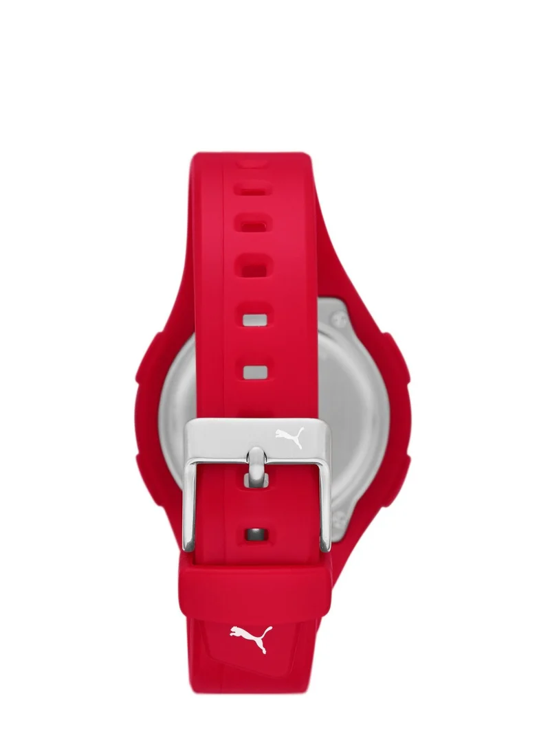 بوما Unisex Digital Watch With Red Polyurethane Strap - 3 ATM - PU P6023